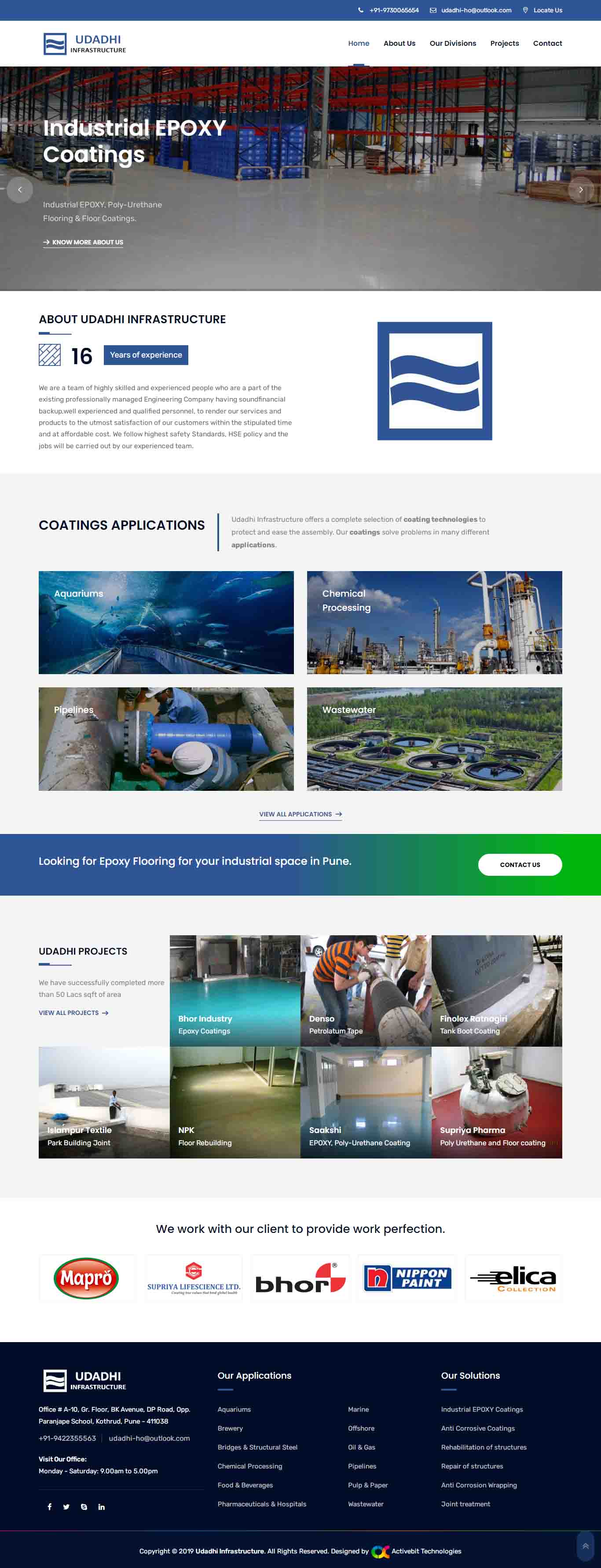 Udadhi Infrastructure website design 