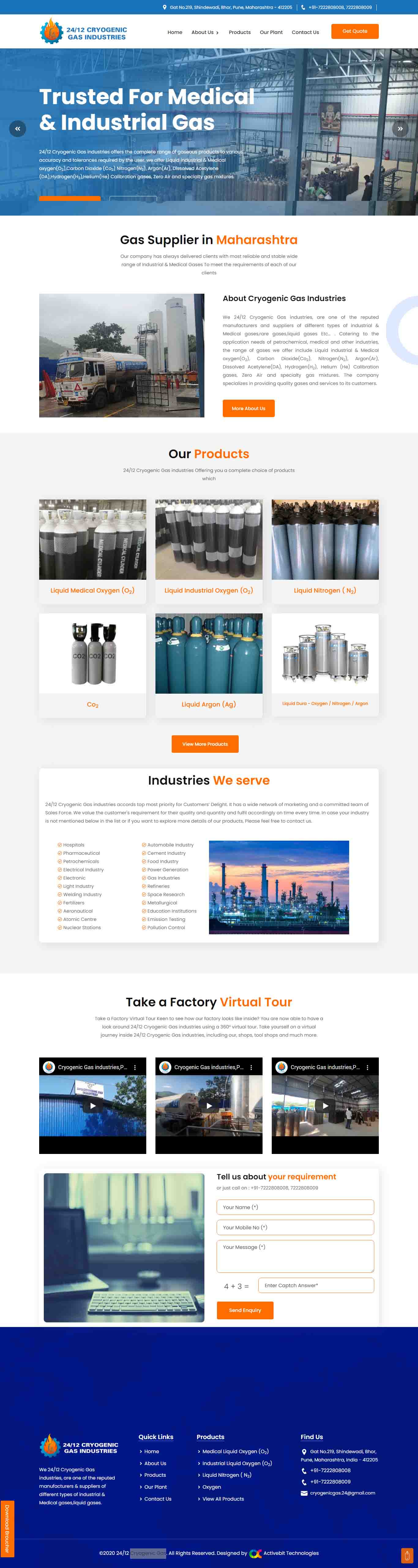 Cryogenic Gas Industries web development