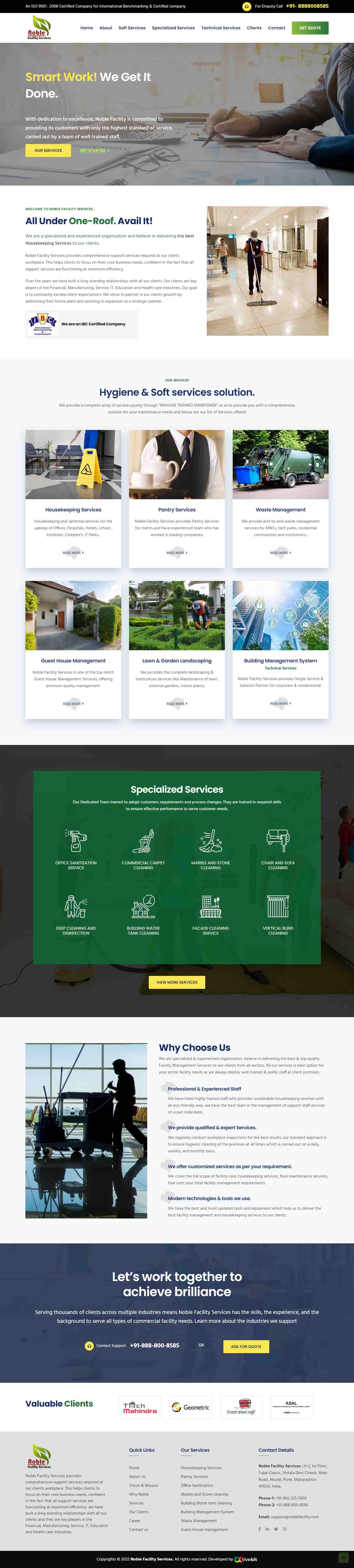 Noble Facility Services website design