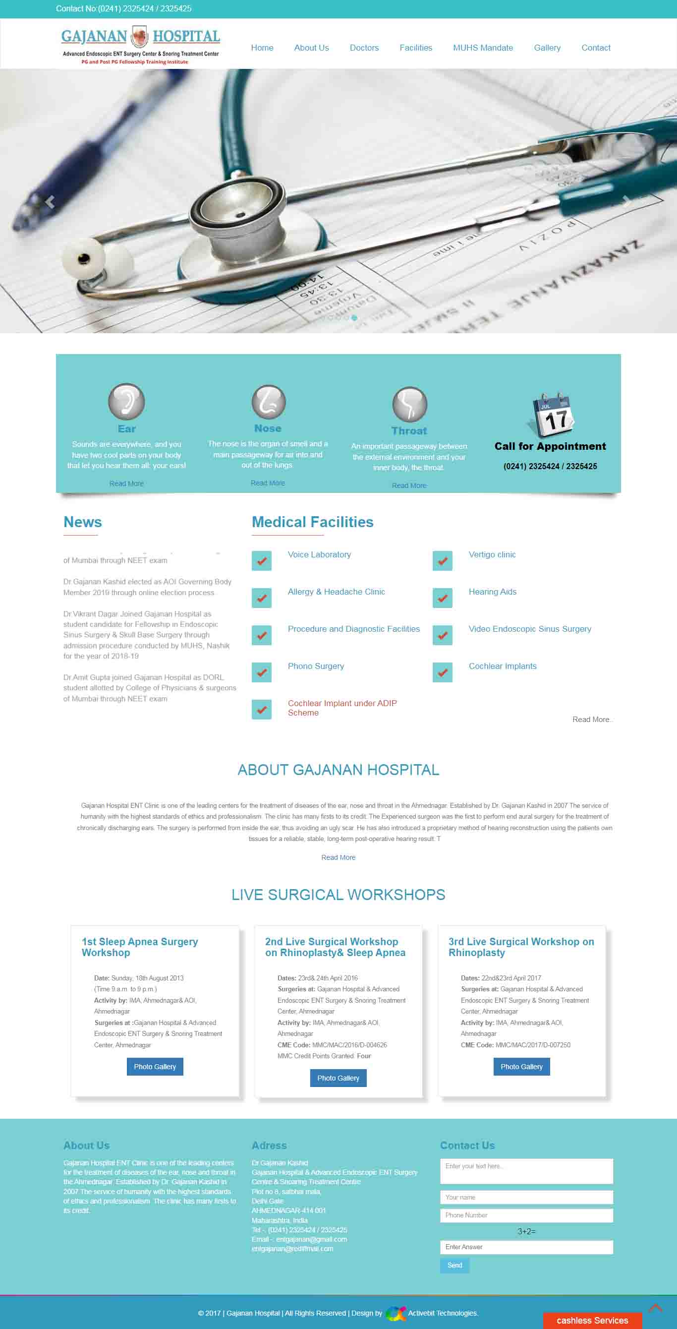  Gajanan Hospital website design services